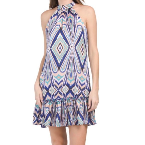 Trina Turk Dresses & Skirts - $198 Trina Turk Dress NWT - Now Only $85! Zuri Peacock Halter w/ Ruffle Hem (L)